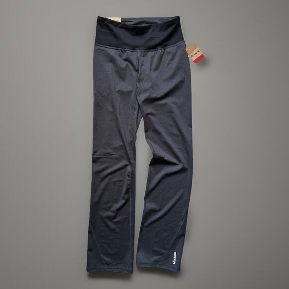 Reebok Sport Straight-Leg Yoga Pants XS Athleisure Gray Black Waist NWT $75 - Picture 1 of 8